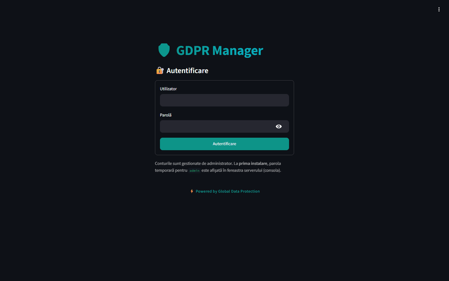 GDPR Manager — Securitate si control acces